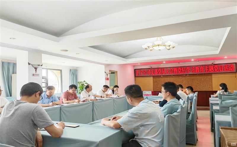 汇宇公司召开支部党员大会暨党纪学习教育主题党日运动